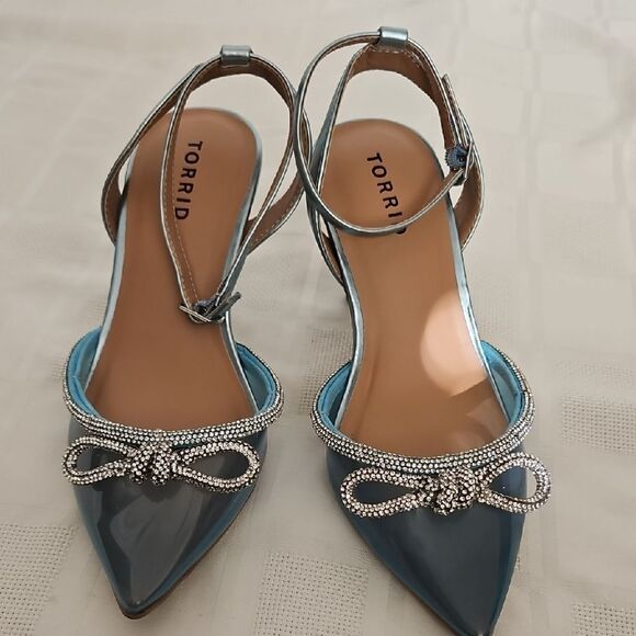 Torrid Blue Strappy Heels with Bow Detail - Picture 14 of 16